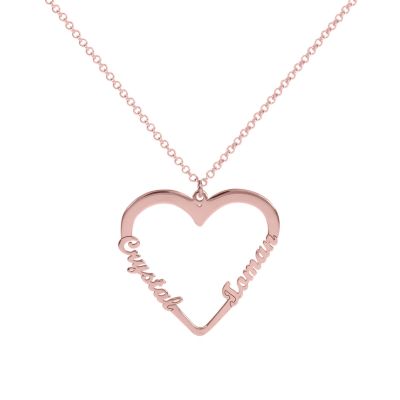 Unser Herz Kette mit Gravur [750er Rosévergoldet]