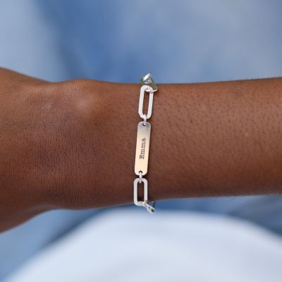 Arya Bar Name Bracelet [Sterling Silver]