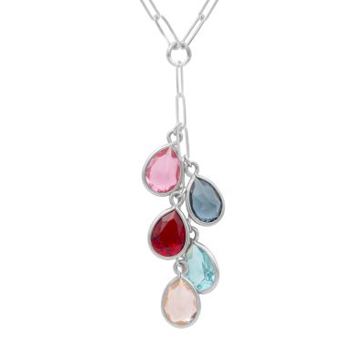 Paperclip Style Enchanted Birthstone Necklace [Sterling Silver]