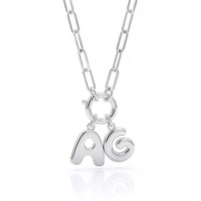 Bubble Initial Charm Necklace
