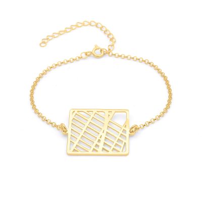 Beliebter Ort Armband mit Kartenanhänger [750er vergoldet]