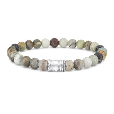 Picasso Jasper Cross Men Bracelet