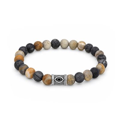 Bracciale da Uomo Picasso in Diaspro con Malocchio