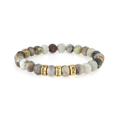 Picasso Jasper Women Name Bracelet [Gold Plated]