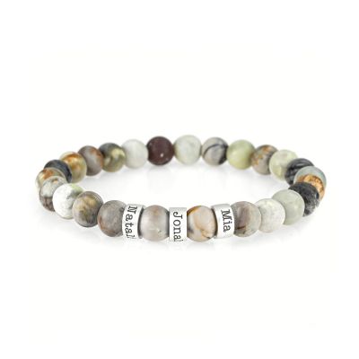 Picasso Jasper Women Name Bracelet [Silver]