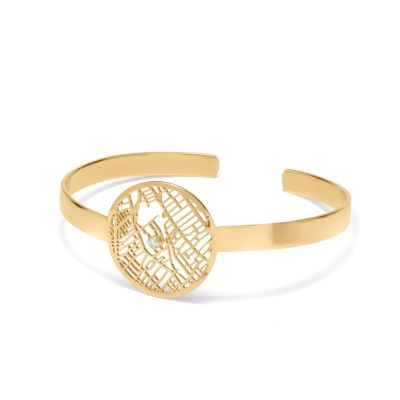 Wertvoller Ort Karte Armreif [750er Gold Vermeil]