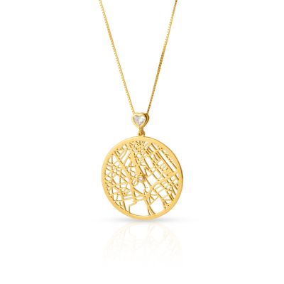Collier Carte Talisa avec Diamant Cœur - Plaqué Or 18ct