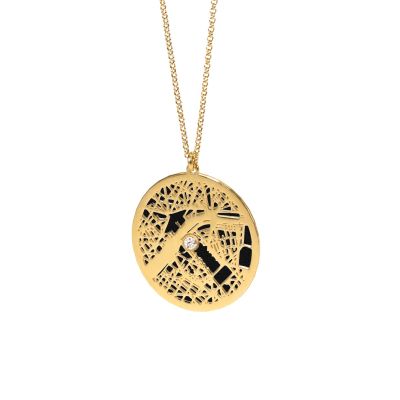 Precious Spot Map Silhouette Necklace [18K Gold Vermeil]