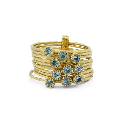 Blue Topaz Bundle Ring [18K Gold]