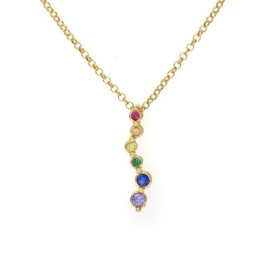 Collar Arcoíris Corriente de Amor [Bañado en Oro]