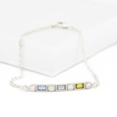 Bracelet for women in sterling silver with birthstones