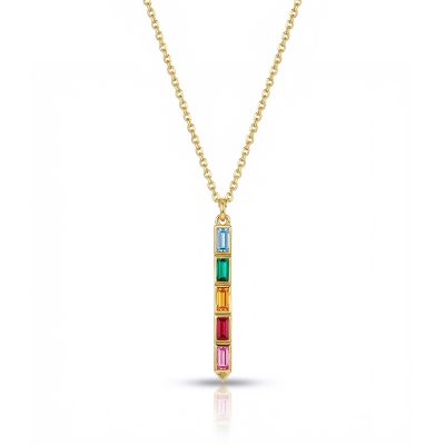 Enchanted Bar Birthstone Necklace [18K Gold Plated]