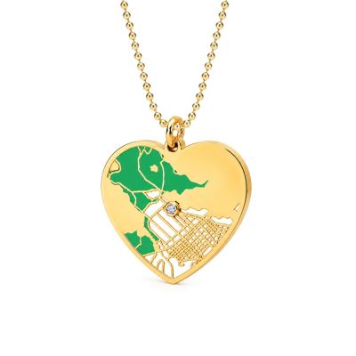 Ties of Heart Terra Map Necklace [18K Gold Plated]
