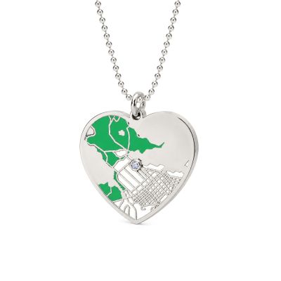 Ties of Heart Terra Map Necklace [Silver]