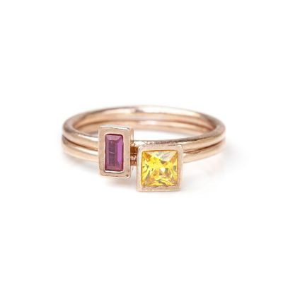 Anillos de Amor [Bañado en Oro Rosa de 18K]