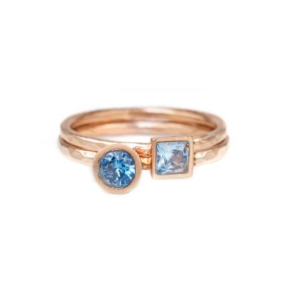 Anillos de Amor con efecto Martillado [Bañado en Oro Rosa de 18K]