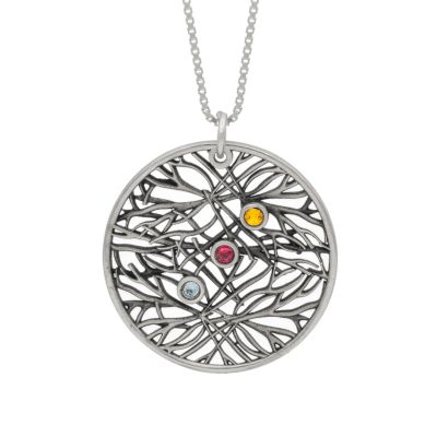 Collier Racines de Famille avec Pierres de Naissance [Argent 925]