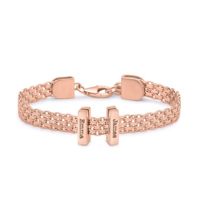 Enchanted Bars Milanese Chain Bracelet [18K Rose Gold Plated]