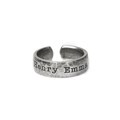 Anello Amore Condiviso Martellato con Nome [Argento 925]