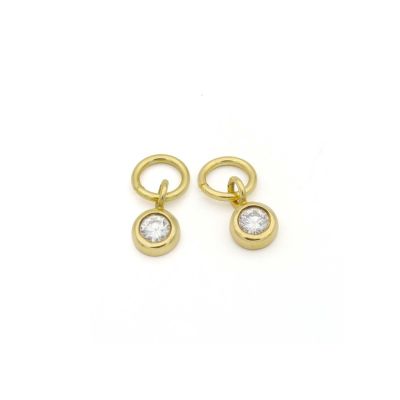 Single Earring Charm With Diamond [18K Gold Vermeil]