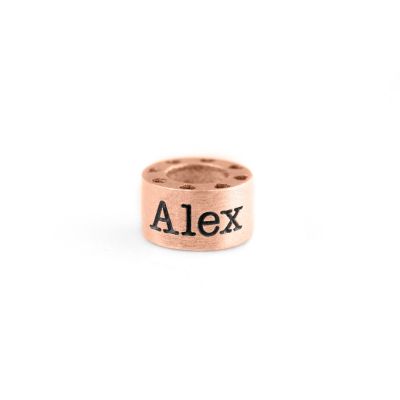 Grano Aggiuntivo con Nome per Collane di Famiglia [Placcato Oro Rosa 18kt]