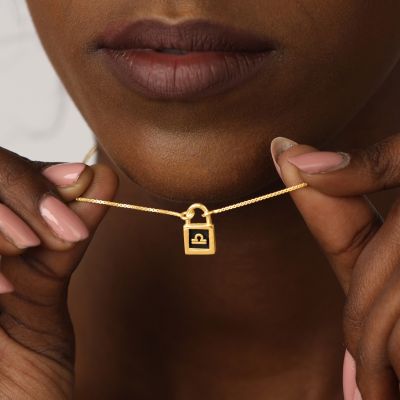 Padlock Zodiac Necklace [18K Gold Vermeil]