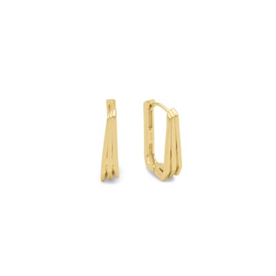 Rectangle Hoop Earrings [18K Gold Vermeil]