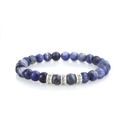 Pulsera de Mujer de Sodalita con Nombre [Plata de Ley]