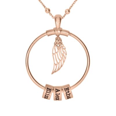 Collier Famille Éternelle avec Noms [Plaqué Or Rose 18ct]