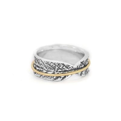 Anillo Giratorio Círculos Familiares [Plata de Ley] - 1 Aro Giratorio