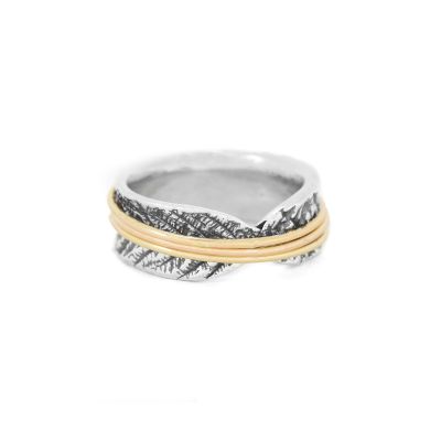 Anillo Giratorio Círculos Familiares [Plata de Ley] - 3 Aros Giratorios