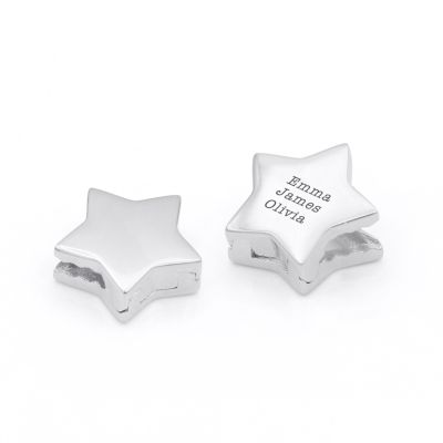 Star Charm With Names For Milanese Chain [Sterling Silver]