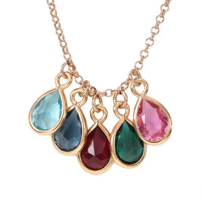 Collana Pioggia di Sole con Pietra di Nascita [Placcata Oro Rosa 18kt]