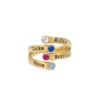 Anello Nettarinidi con Pietra di Nascita [Placcato Oro 18kt]