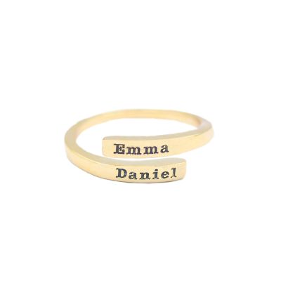 Bague Cygne - 2 Prénoms [Plaqué Or 18ct]