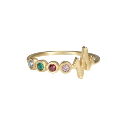 Anello Battito di Talisa con Pietra di Nascita [Placcato Oro 18kt]