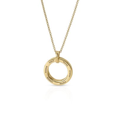 Family Circle Engraved Necklace [18K Gold Vermeil]