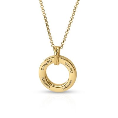 Family Circle Engraved Necklace [18K Gold Vermeil]