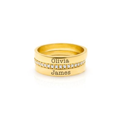 Herzensbindungen Ring mit Gravur - 2 Namen [750er Gold Vermeil]
