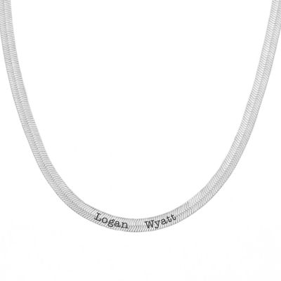 Talisa Herringbone Name Necklace [Sterling Silver]