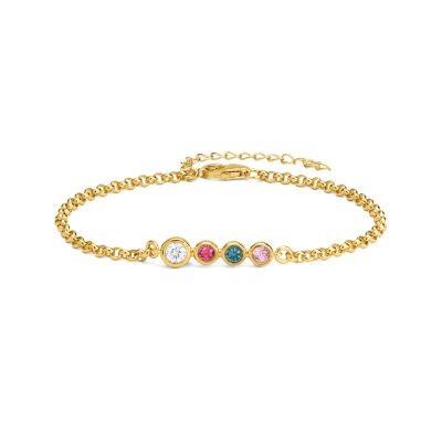 Talisa Stars Birthstone Bracelet with 0.20 ct Diamond [18K Gold Vermeil]
