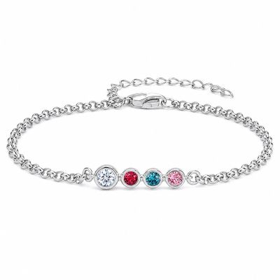 Talisa Stars Birthstone Bracelet with 0.20 ct Diamond [Sterling Silver]
