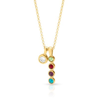 Talisa Stars Drop Birthstone Necklace With 0.30ct Diamond [18K Gold Plated]