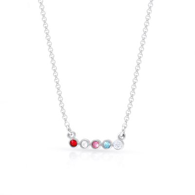 Talisa Stars Birthstone Necklace with Diamond [Sterling Silver]