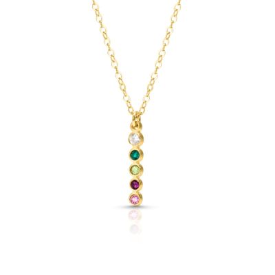 Talisa Stars Drop Birthstone Necklace With 0.10ct Diamond [18K Gold Plated]