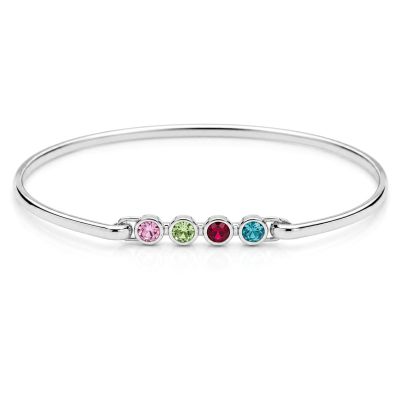Talisa Stars Birthstone Cuff [Silver]