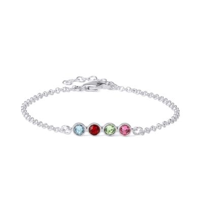 Talisa Stars Birthstone Anklet [Sterling Silver]