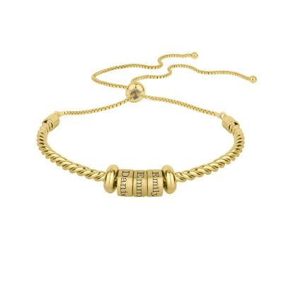 Bracciale Legati Insieme con Nome [Stile Celtico - Placcato Oro 18kt]