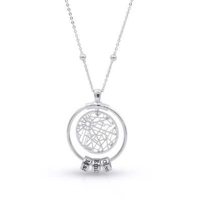 Mother's Love Map Name Necklace [Sterling Silver]