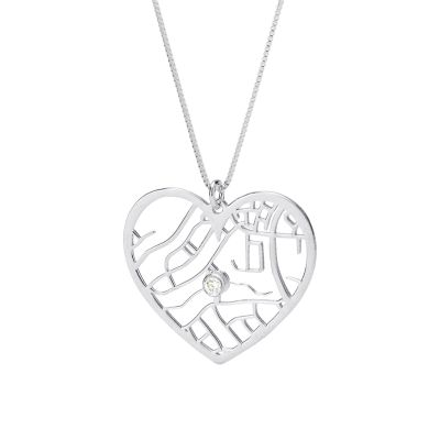 Erster Kuss Kette mit Kartenanhänger [Silber]
